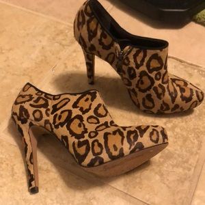 Cheetah print booties